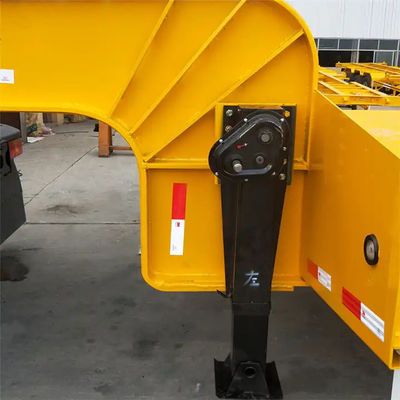 High Quality Lowbed Trailer Transport Heavy Machine  Low Bed Truck Semi Trailer With Mechanical Ladder