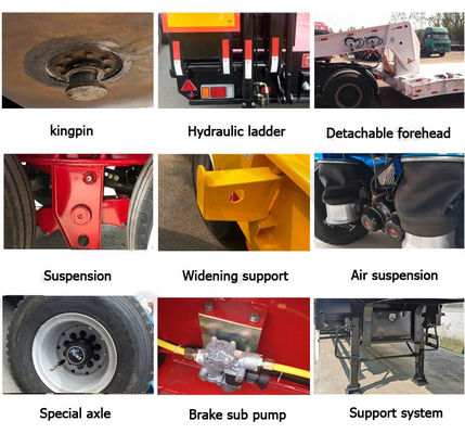 High Quality Lowbed Trailer Transport Heavy Machine  Low Bed Truck Semi Trailer With Mechanical Ladder